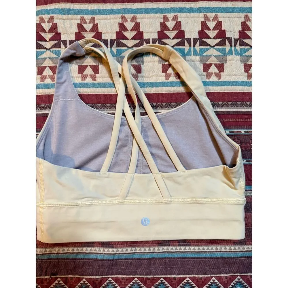 Lululemon light yellow Strappy Sports Bra size 8